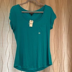 🆕Express scoop neck tee, teal